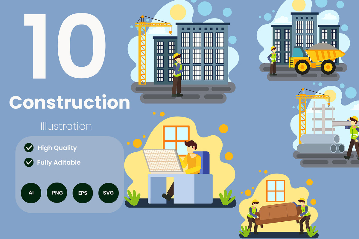 Construction Illustration Pack, an Illustration by baii09 (Photo 1 of 4)