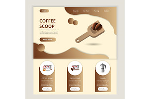 Coffee Scoop Flat Landing Page