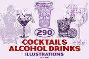 Cocktail Alcohol Drinks Illustration, a Food Illustration by Nocturnal Wolf (Thumbnail 1 of 14)