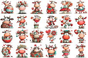Whimsical Easter Cow Clipart, an Illustration by designcity5 (Thumbnail 2 of 5)