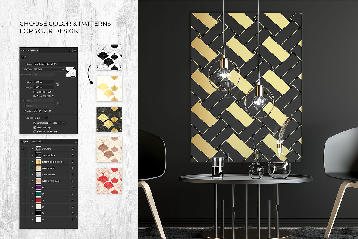 Asian Deco: Art Deco Patterns, a Pattern Graphic by AsianElements (Photo 2 of 18)