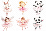 Watercolor Little Ballerina Clipart, an Illustration by Watercolor design (Thumbnail 4 of 12)