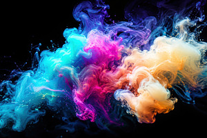 Colorful smoke swirling in the air, a Photo by Beautiful things