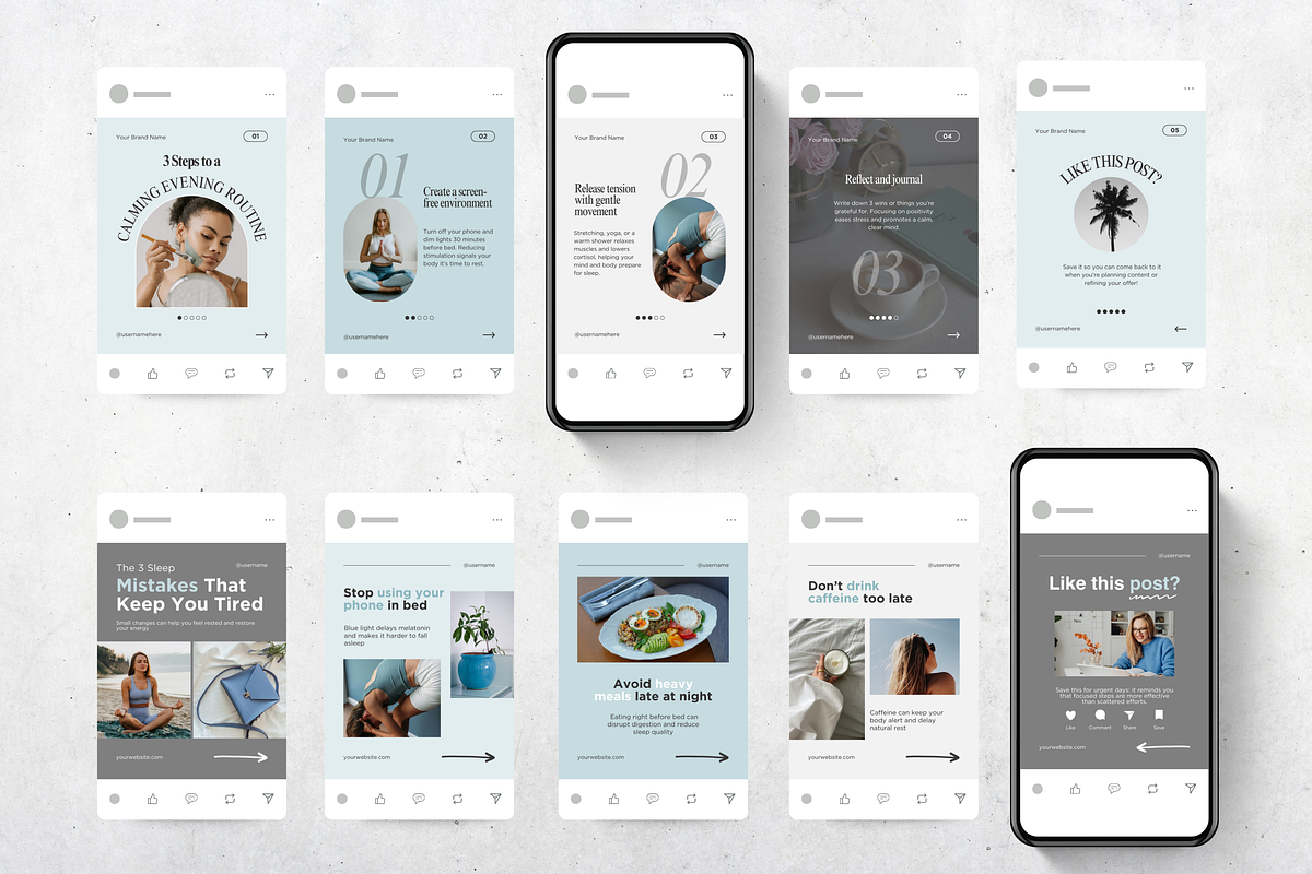 Wellness Carousel Instagram Posts, a Social Media Template by DigiPax (Photo 7 of 11)