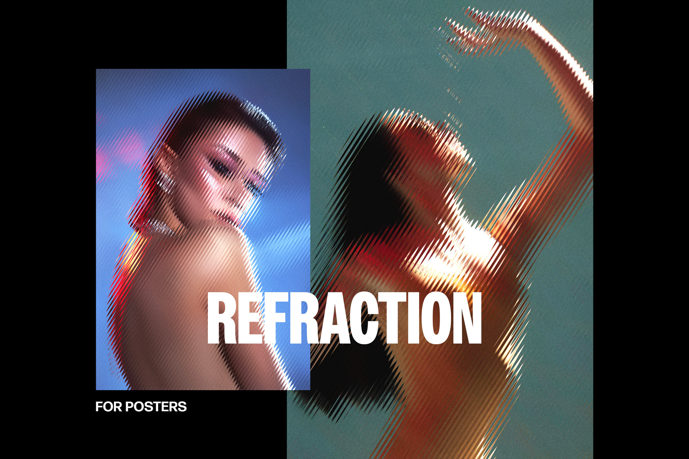 Refraction Glass Poster Effect, a Layer Style Add-On by Design Squad