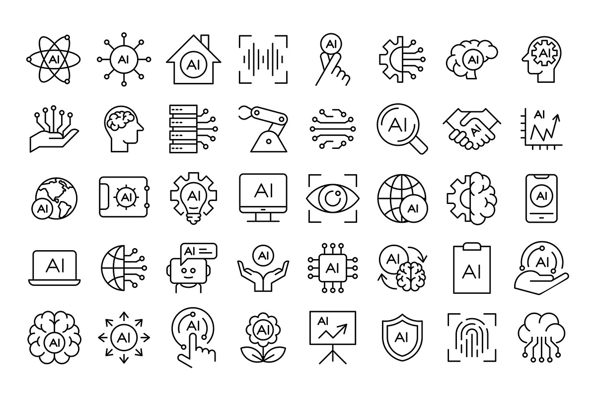 Artificial intelligence icons, an Icon by Volyk (Photo 1 of 3)