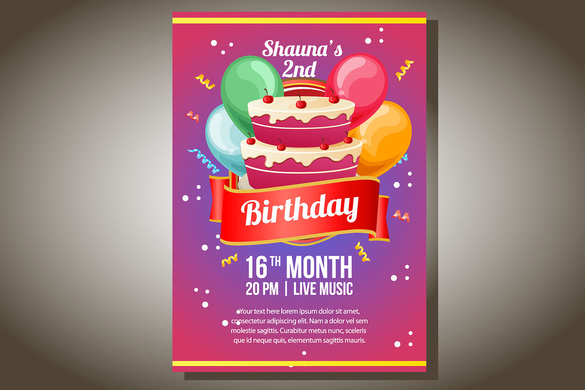 7 Birthday party flyer templates, a Templates & Theme by Propylparaben (Photo 5 of 8)