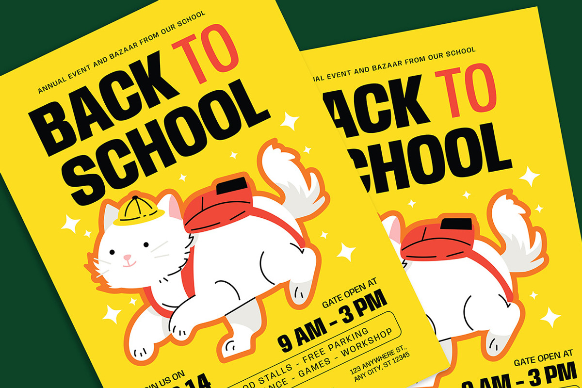 Back To School Bazaar Flyer, a Flyer Template by Gumico Studio. (Photo 2 of 3)