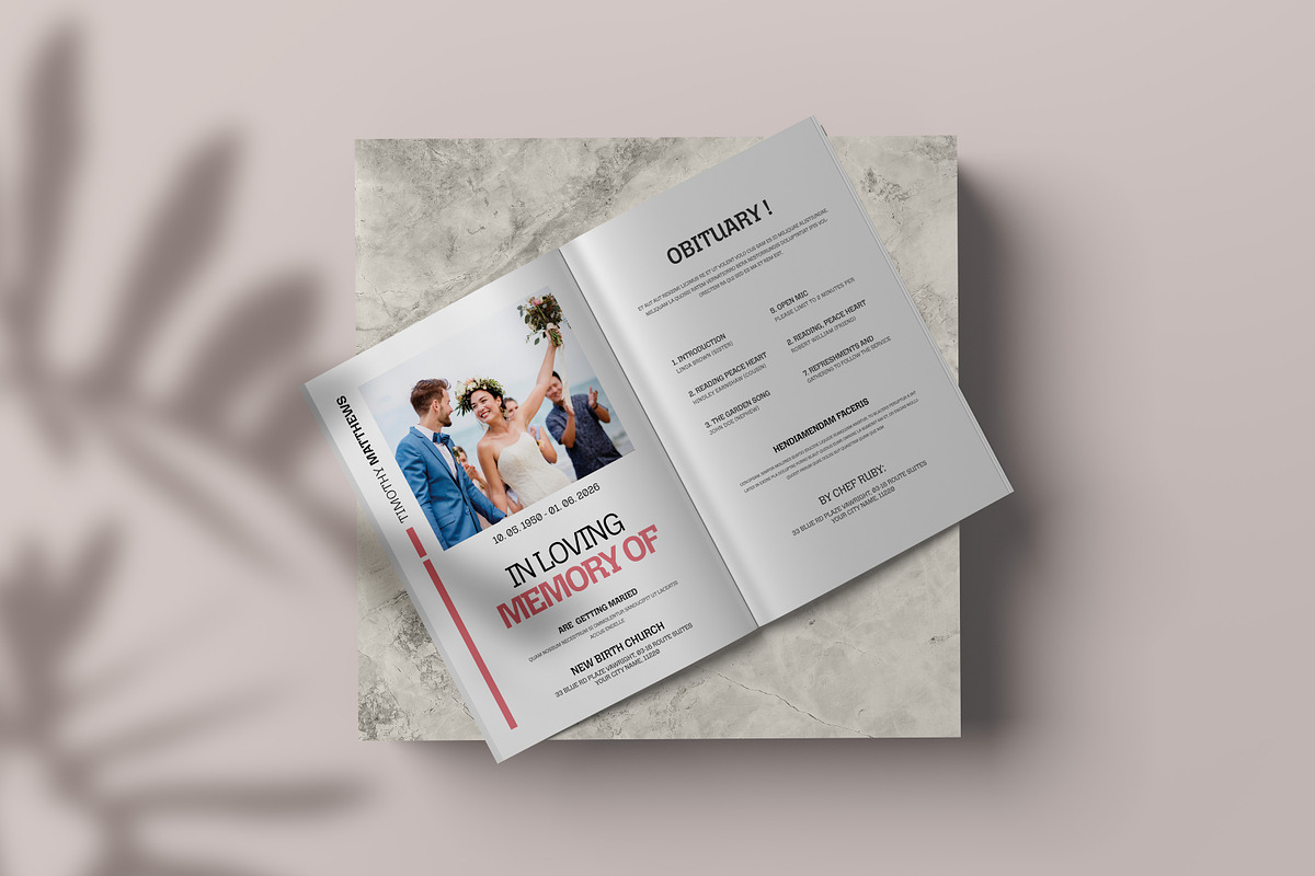 Heaven Funeral Program Template, an Invitation Template by Creatiya Type (Photo 6 of 6)
