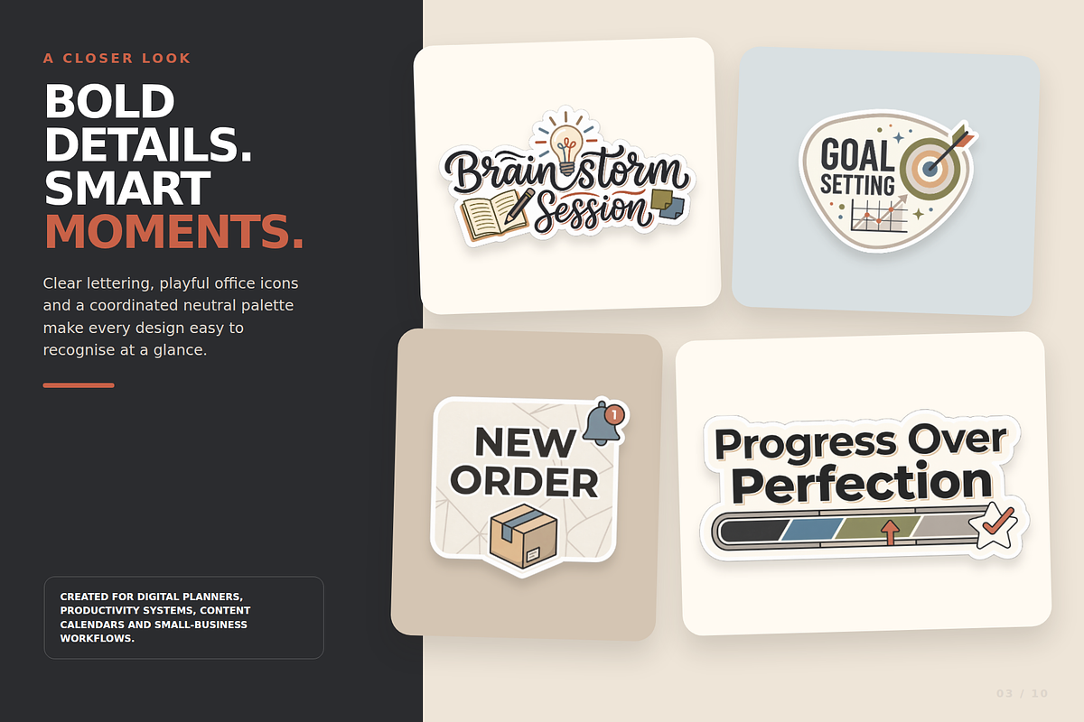 30 Business Planner Digital Stickers, a Work Illustration by Local Marketing Templates (Photo 3 of 10)