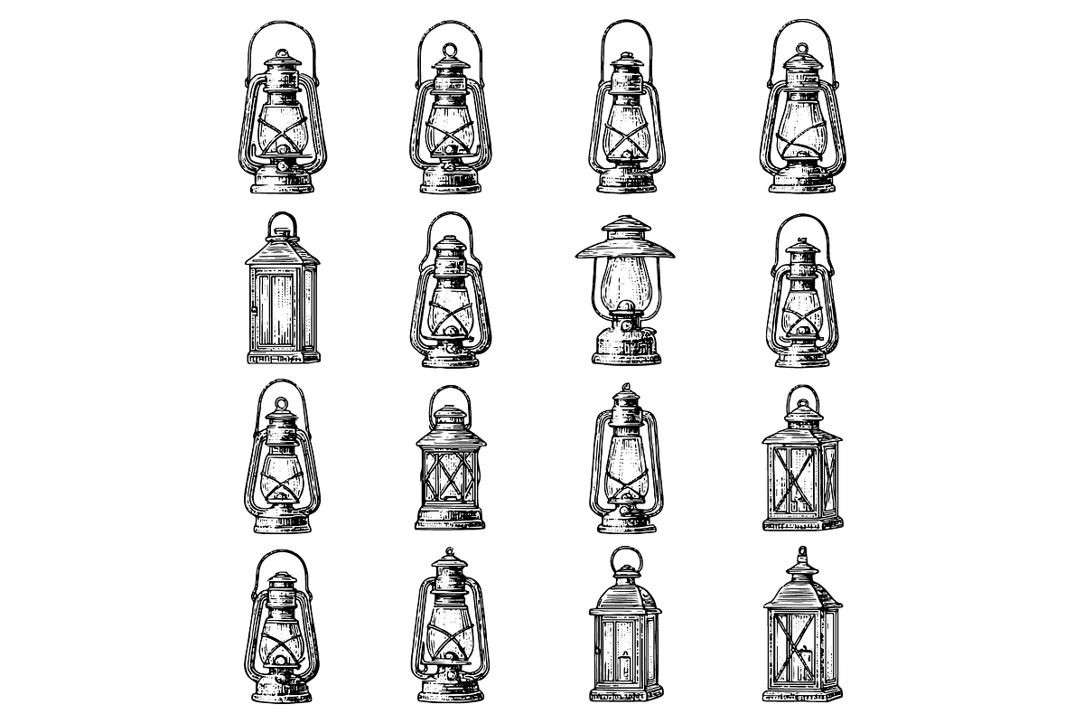 Lanterns Illustration Set, an Object Graphic by RT Studio