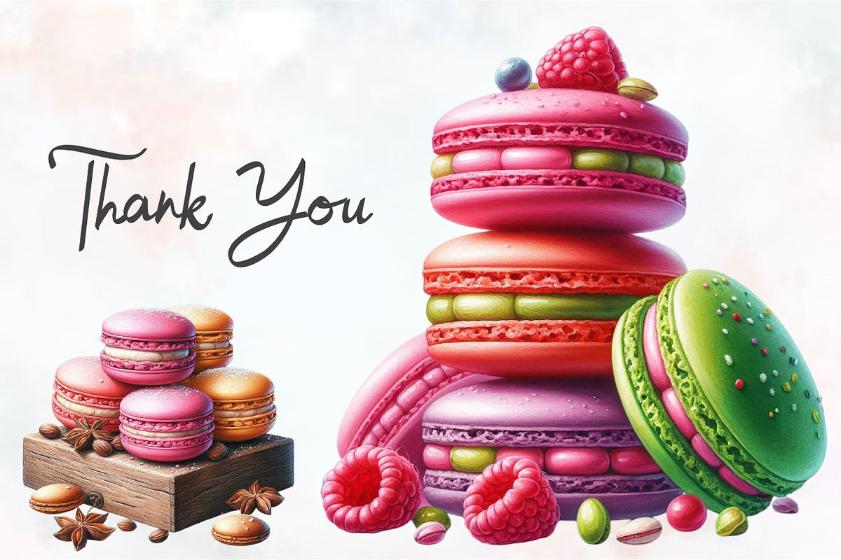 Macaron Watercolor Clipart, an Illustration by RobertsArt (Photo 5 of 8)