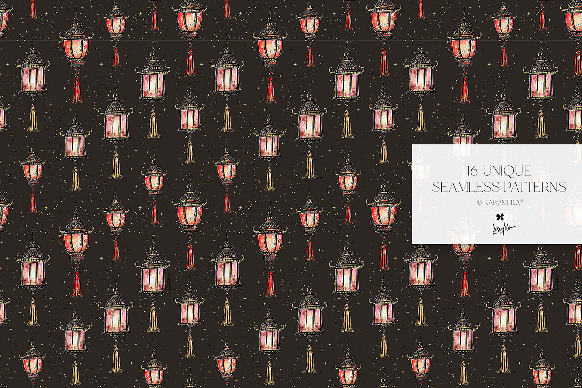 Japanese Cranes Seamless Patterns, a Pattern Graphic by KaramfilaS (Photo 8 of 19)