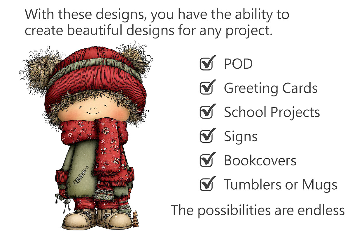 Whimsical Christmas Boy Clipart, an Illustration by Pixels.Craft (Photo 3 of 6)