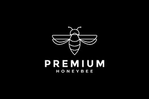 Line Art Modern Bee Logo Design