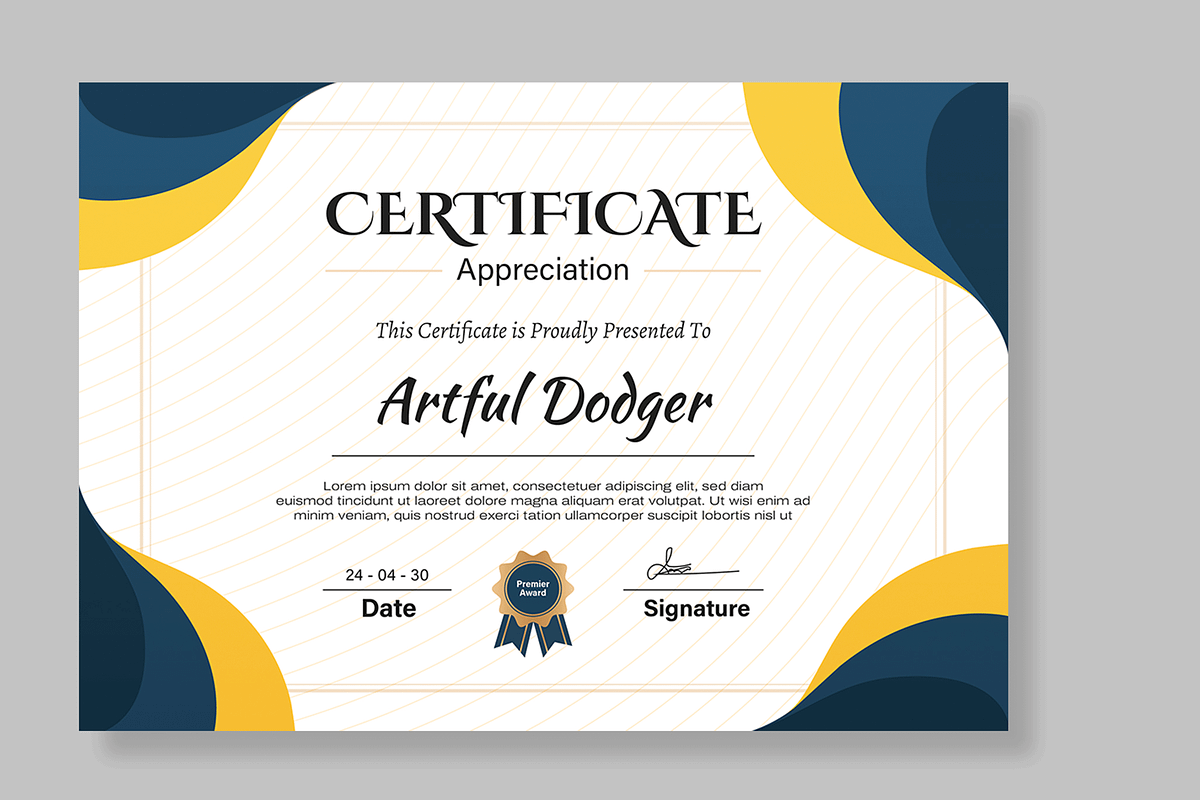 Certificate Template for Award, a Stationery Template by MightyDesign (Photo 2 of 6)