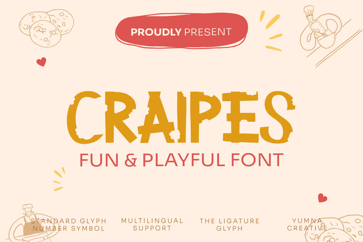 Craipes - Playful Font, a Handwritten Font by Dhabee (Photo 1 of 7)