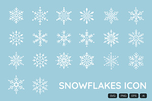 20 Snowflakes Icon Vector