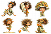 Summer Funny Girls Clipart, an Illustration by Daily.Designs (Thumbnail 2 of 6)