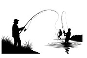 Fishing Silhouette Vector Bundle, an Illustration by hafijul (Thumbnail 4 of 51)