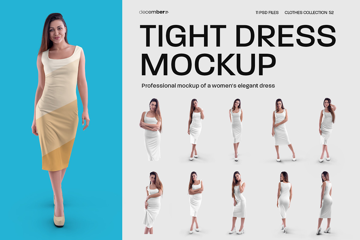 11 Women's Tight Dress Mockups, an Apparel Mockup by Grow Design Craft Studio (Photo 1 of 6)