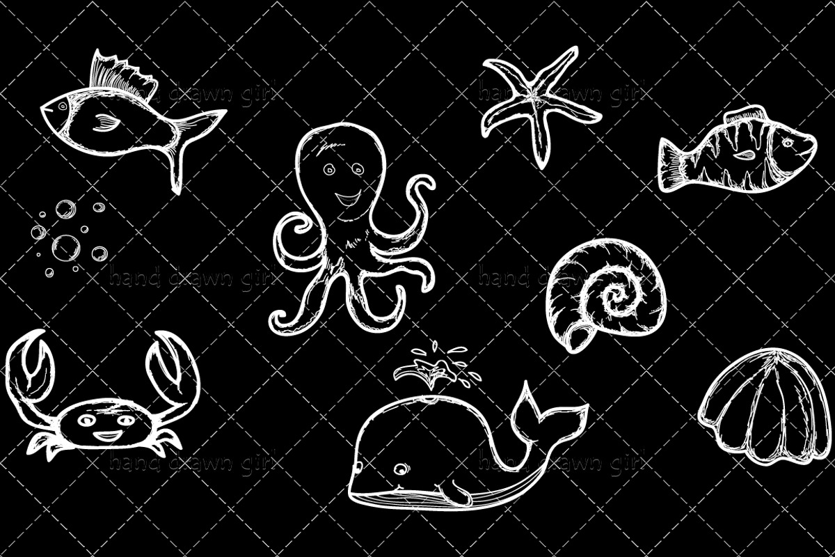 Sea World Hand Drawn Vectors preview 3
