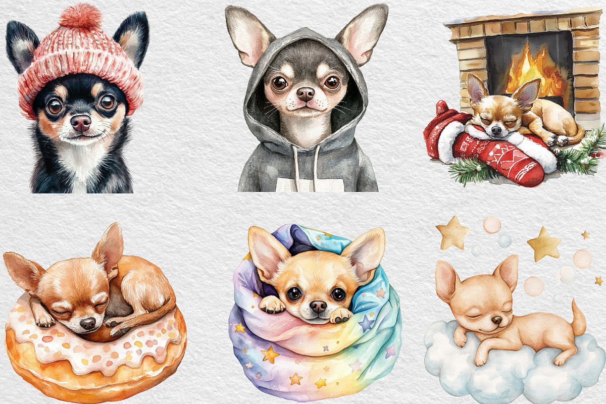 Cozy Chihuahua Clipart, an Illustration by Black Bird Studio (Photo 3 of 6)