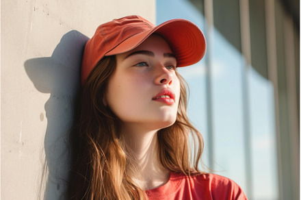 Young woman contemplating in golden, a Person Photo by Ylivdesign