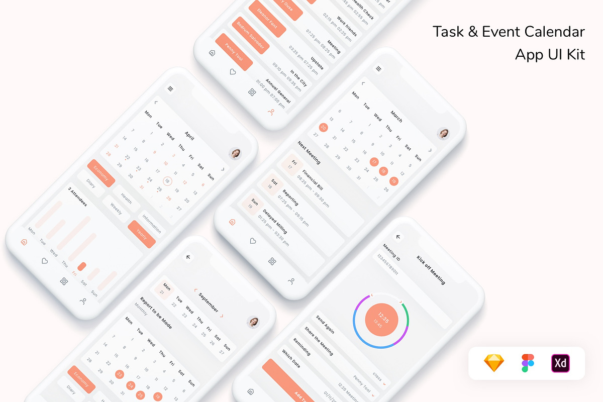 Task & Event Calendar App UI Kit, an App Template by Betush