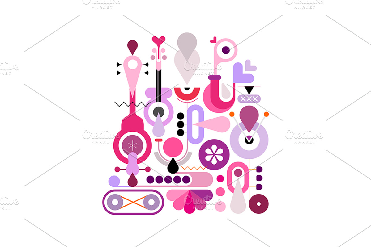Abstract Musical Vector Design, an Illustration by danjazzia