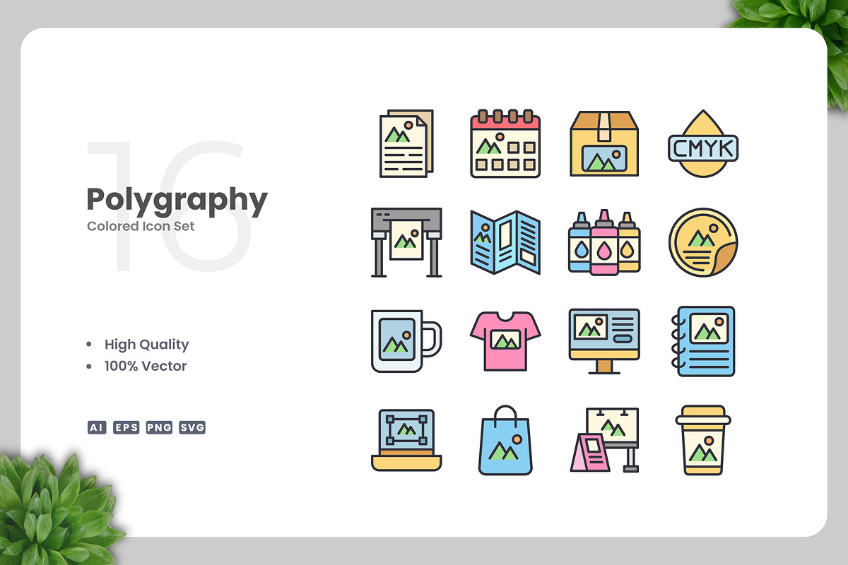 Polygraphy Colored Icons, an Icon by Upnowgraphic