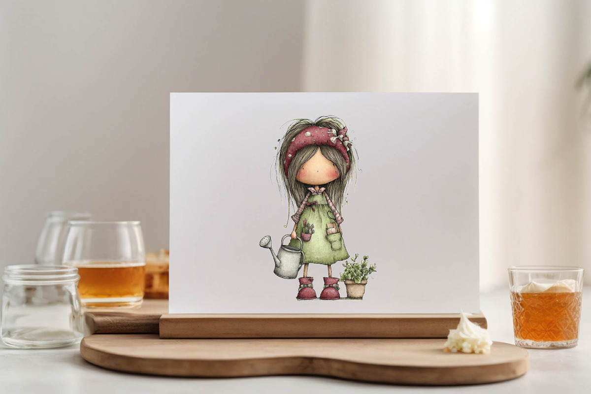 Whimsical Little Girls Gardening C, an Empty State Illustration by SVGArt (Photo 4 of 9)