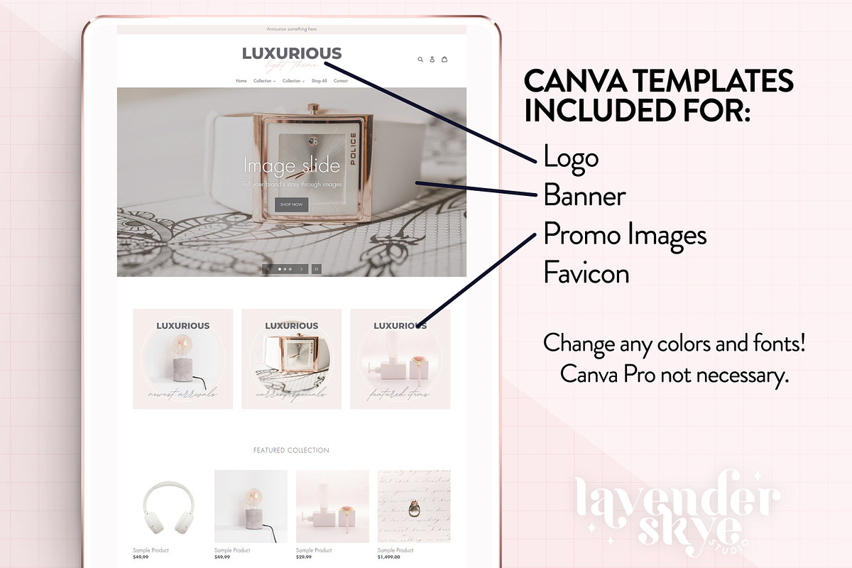 Luxurious Shopify Theme, a Shopify Template by Lavender Skye Studio (Photo 2 of 2)
