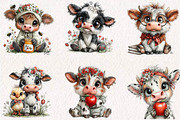 Quirky Cow Clipart PNG Whimsical, a Seasonal Illustration by CreationArt (Thumbnail 2 of 7)