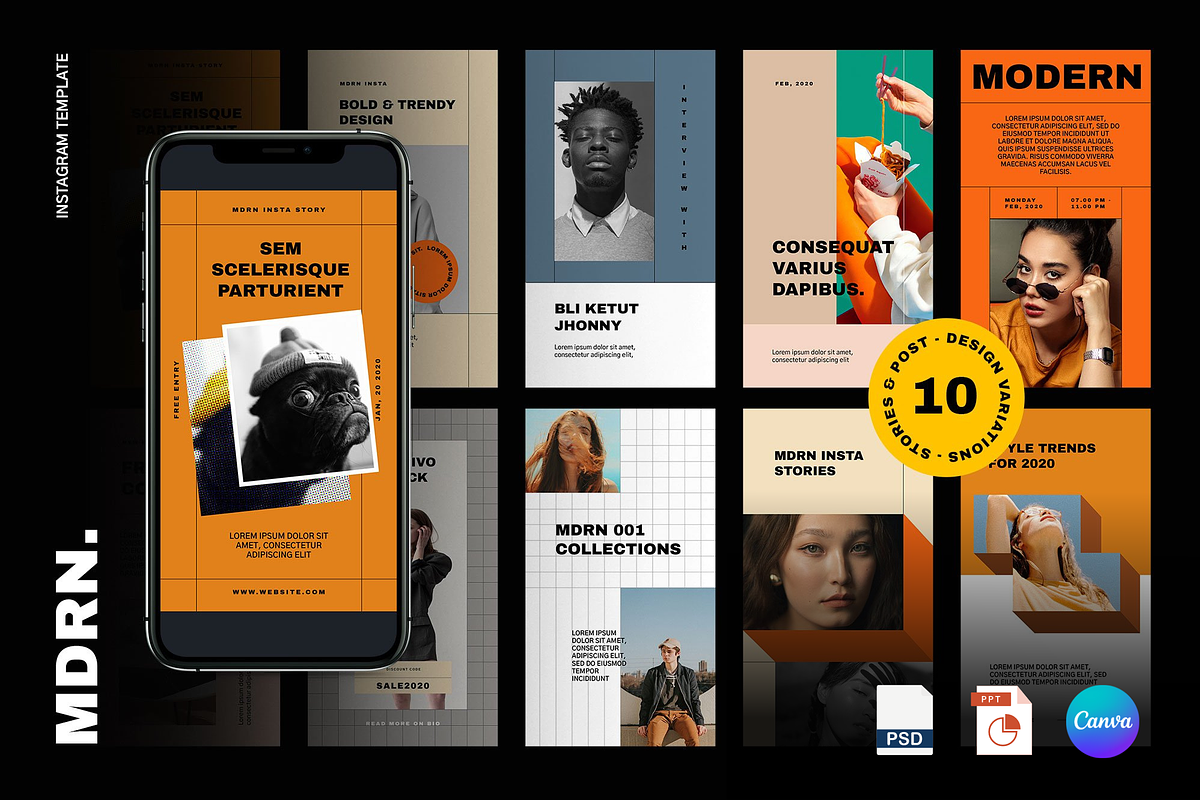 MDRN Instagram Template, a Social Media Template by Visula Co (Photo 1 of 7)