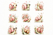 Whimsical Funny Spring Snail Clipart, an Illustration by Designworld (Thumbnail 5 of 8)