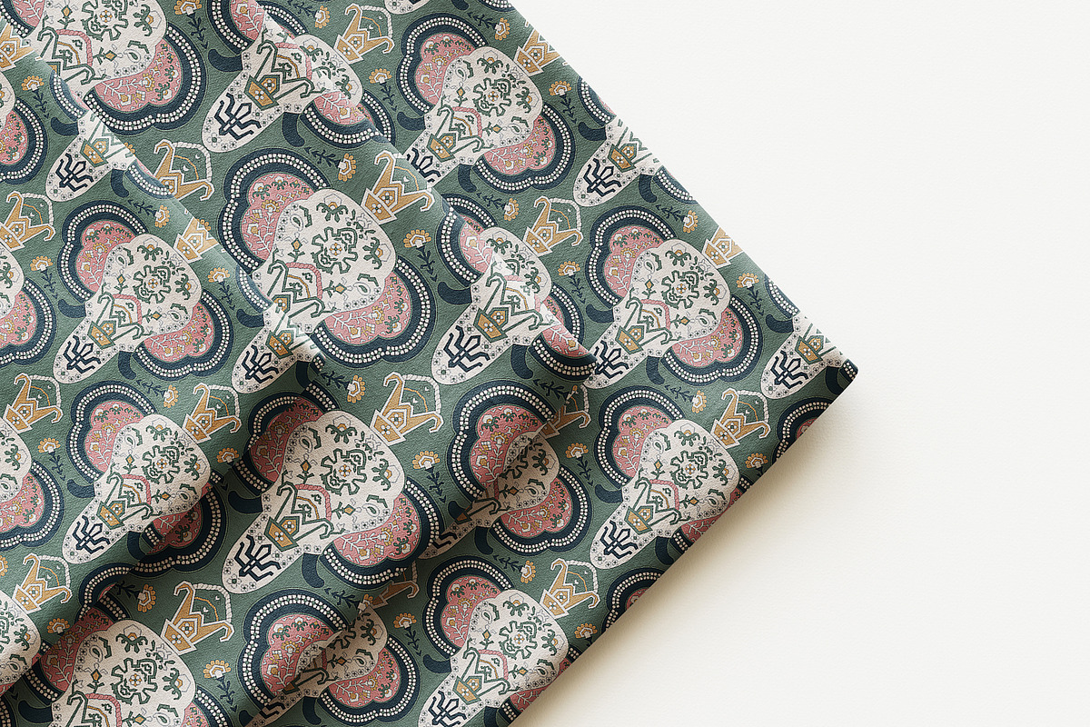 Ethnic Elephant Patchwork Pattern, a Pattern Graphic by StudioGlouna (Photo 4 of 9)