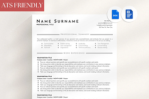 Clean Resume Template Google Docs