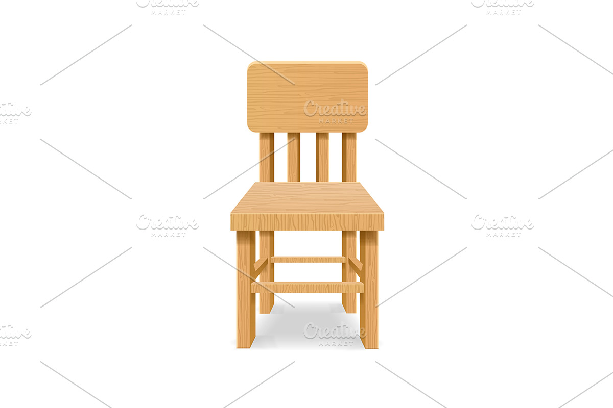 3d Wooden Table and Chairs Set., an Object Graphic by Vector and Templates (Photo 2 of 2)