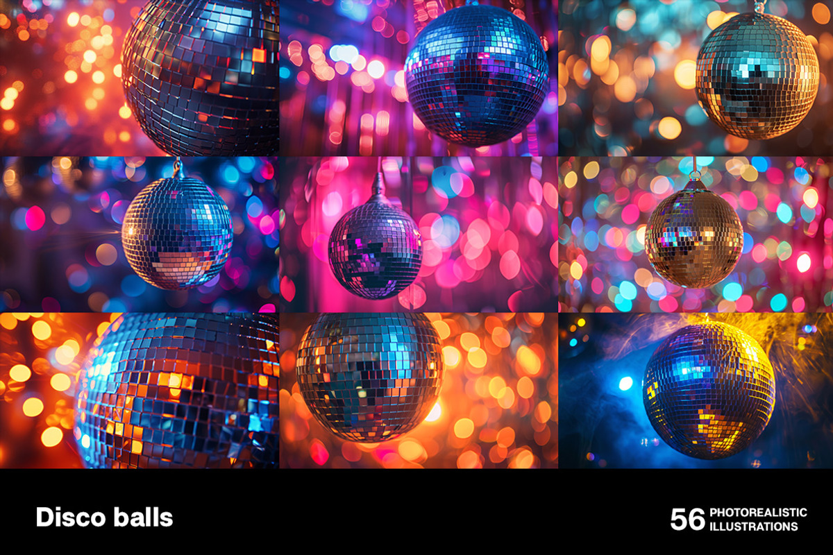 Disco balls. Collection, a Background Graphic by Handmadefont (Photo 3 of 12)