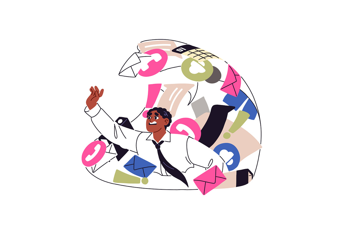 Overworking, work overload concept, a Work Illustration by PaperTrident (Photo 9 of 9)