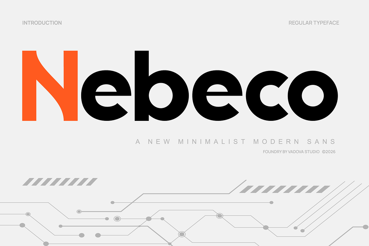Nebeco Minimalist Modern Sans Font, a Sans Serif Font by Vadovastd (Photo 1 of 9)