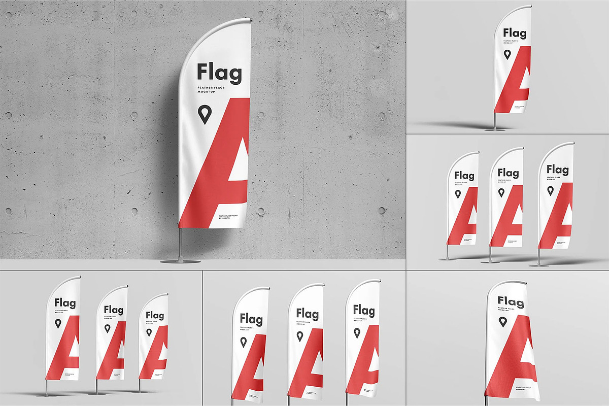 Feather Flag Mockup, an Advertising Mockup by zippypixelstudio (Photo 1 of 8)