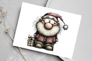 Quirky Whimsical Santa Clipart, an Illustration by Canvas Craft (Thumbnail 5 of 7)