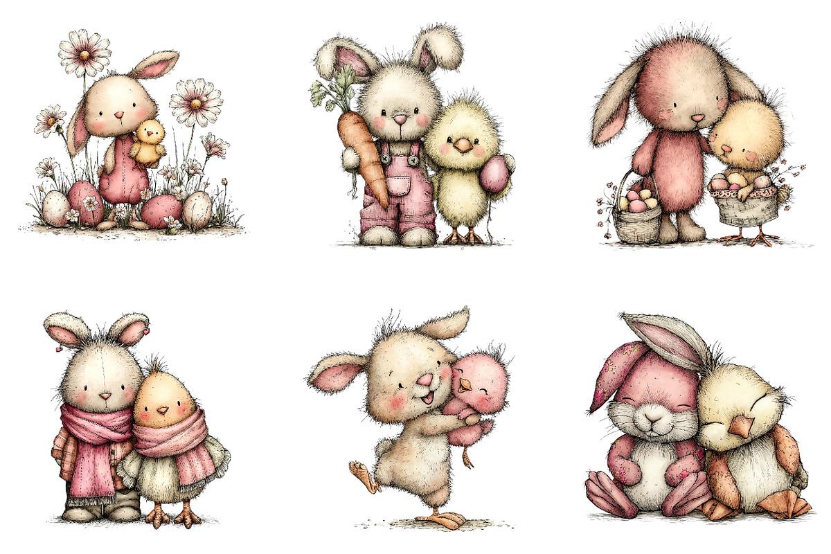 Easter Bunny Chick Clipart, an Illustration by CreationArt (Photo 5 of 7)