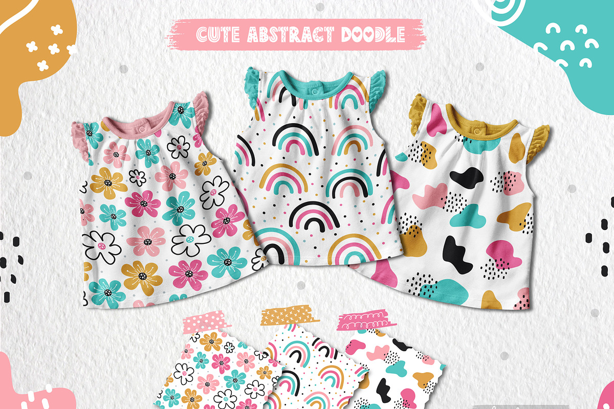 Cute Abstract Doodle Pattern Pack, a Pattern Graphic by lindoet23 (Photo 3 of 5)