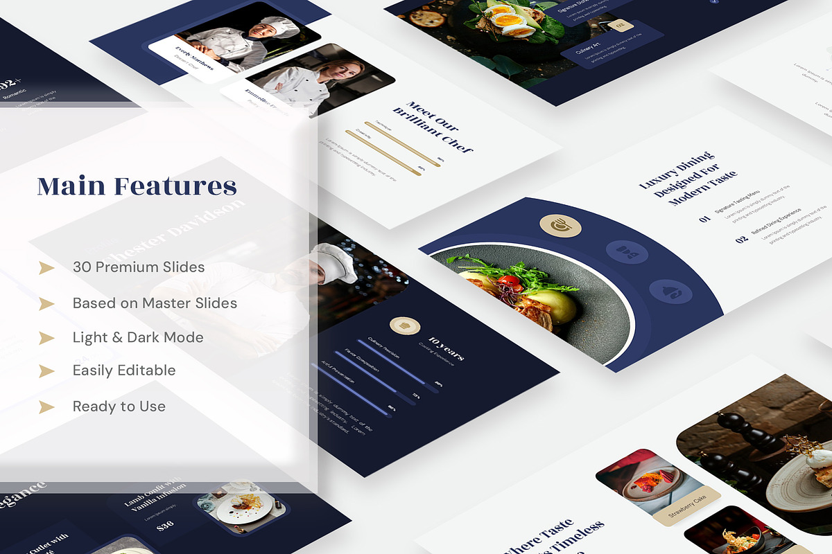 Luxury Food & Restaurant PowerPoint, a Presentation Template by New Coral Design (Photo 2 of 6)