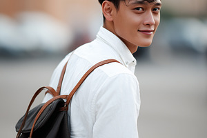Smiling young Asian man, a Person Photo by MistyDay