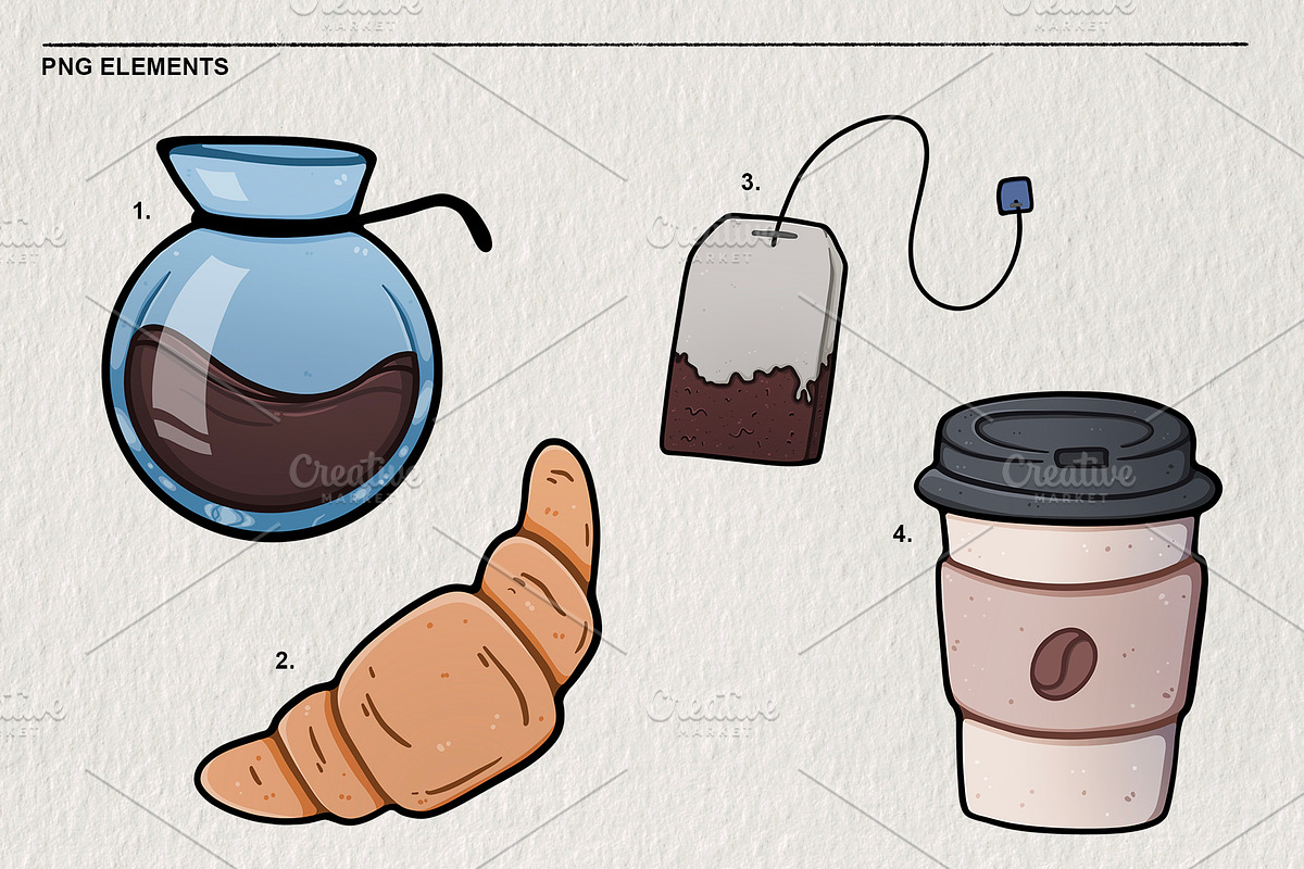Breakfast set 4 PNG, a Food Illustration by LOKSKIH (Photo 3 of 3)