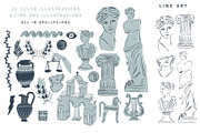 Greek Aesthetic Goddess Clip Art, an Illustration by Putnam Road Art (Thumbnail 2 of 4)